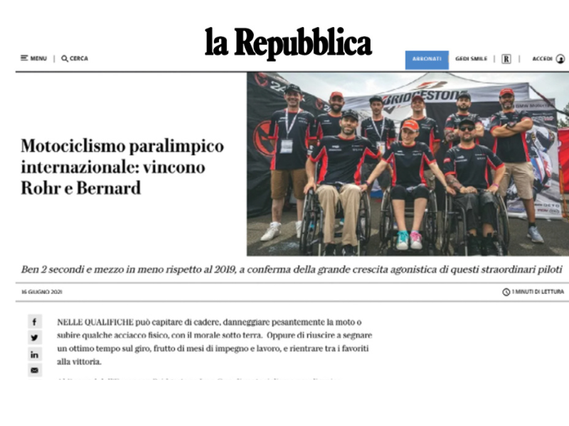 Rohr e Bernard: star del motociclismo paralimpico internazionale